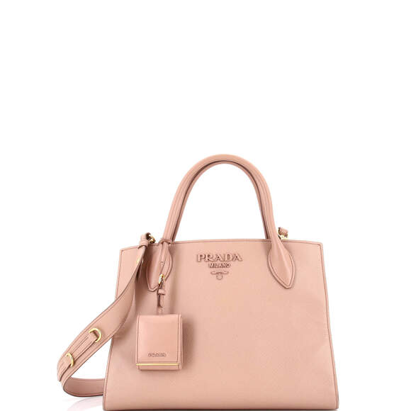 Prada Handbags - Prada Medium Monochrome Tote Saffiano with City Calf